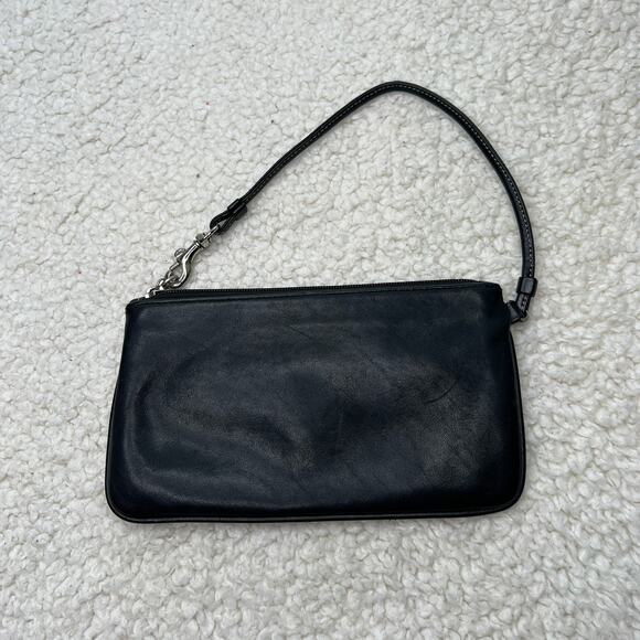 Black Small Faux Leather Wristlet - Picture 4 of 7